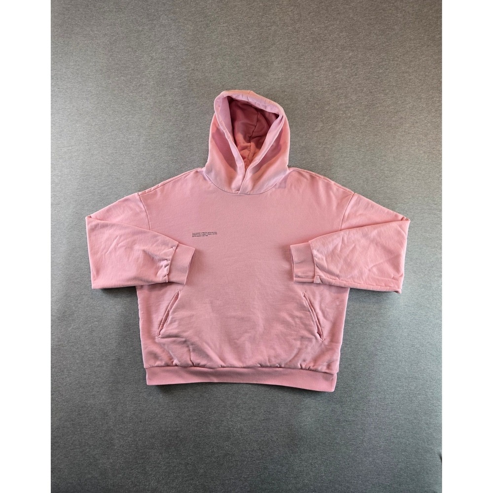PANGAIA 365 Midweight Hoodie Womens Large Pink Organic Cotton Oversized Boxy